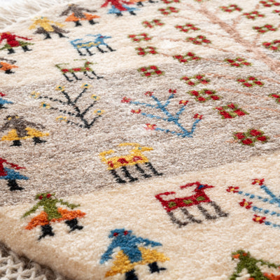 ギャッベ　ペルシャ手織り絨毯　丸型　直径64cm