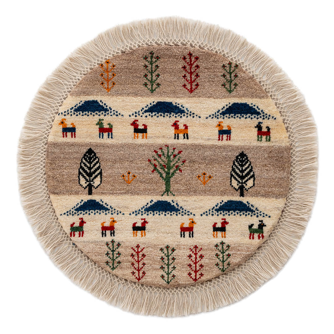 ペルシャ手織りギャッベ 年代 ☆ペルシャ絨毯 手織りギャッベ ラグS