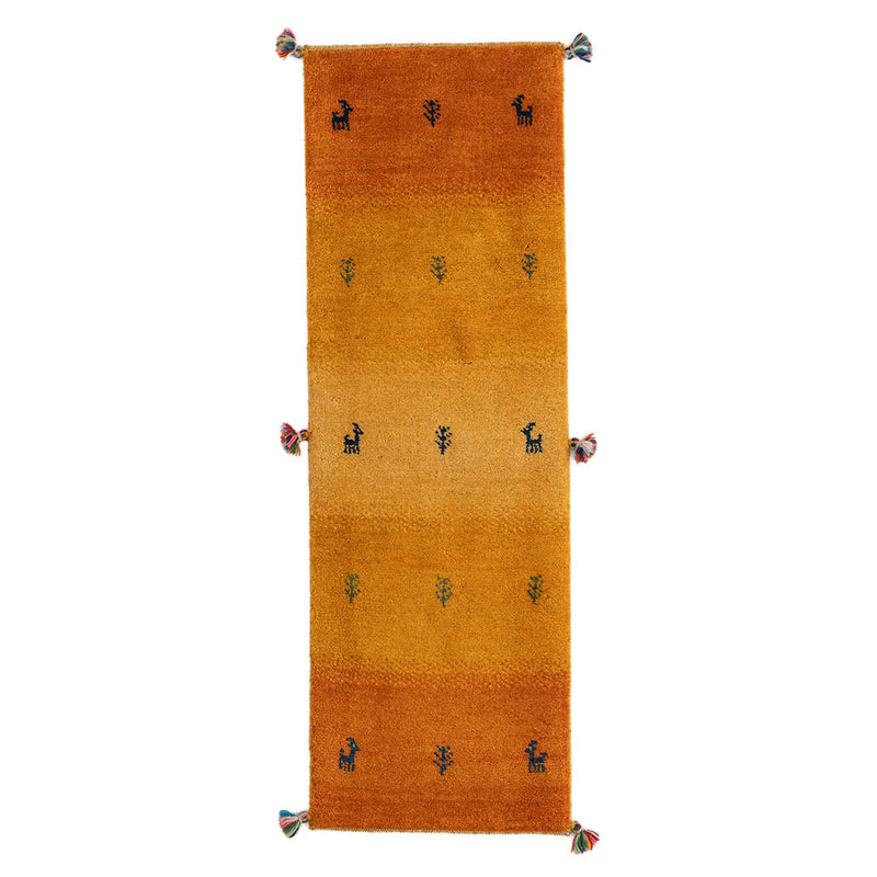 ギャッベ　ペルシャ手織り絨毯　ランナー（細長い）　41×122cm