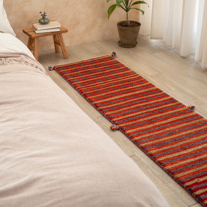 ギャッベ ペルシャ手織り絨毯 ランナー（細長い） 52×204cm OUTLET