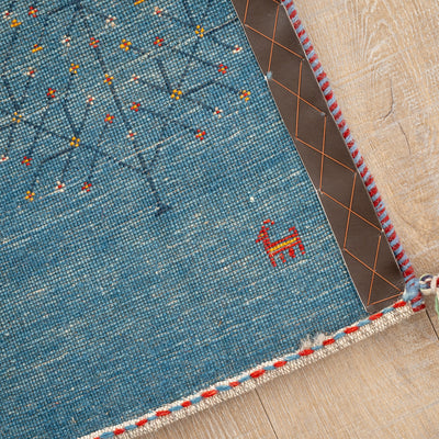 ギャッベ　ペルシャ手織り絨毯　ラグ　150×204cm