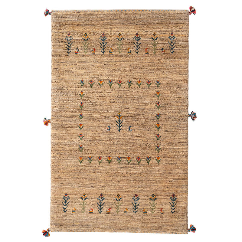 ギャッベ　ペルシャ手織り絨毯　ラグ　80×130cm