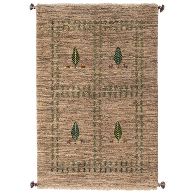 ギャッベ　ペルシャ手織り絨毯　ラグ　83×124cm