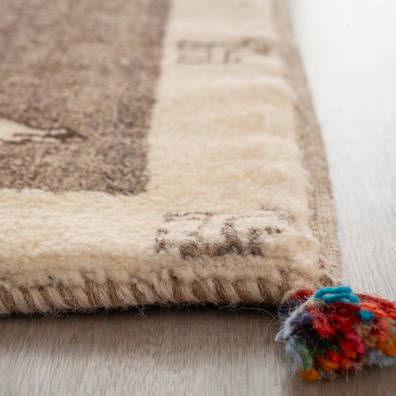 ギャッベ　ペルシャ手織り絨毯　玄関マット　62×92cm