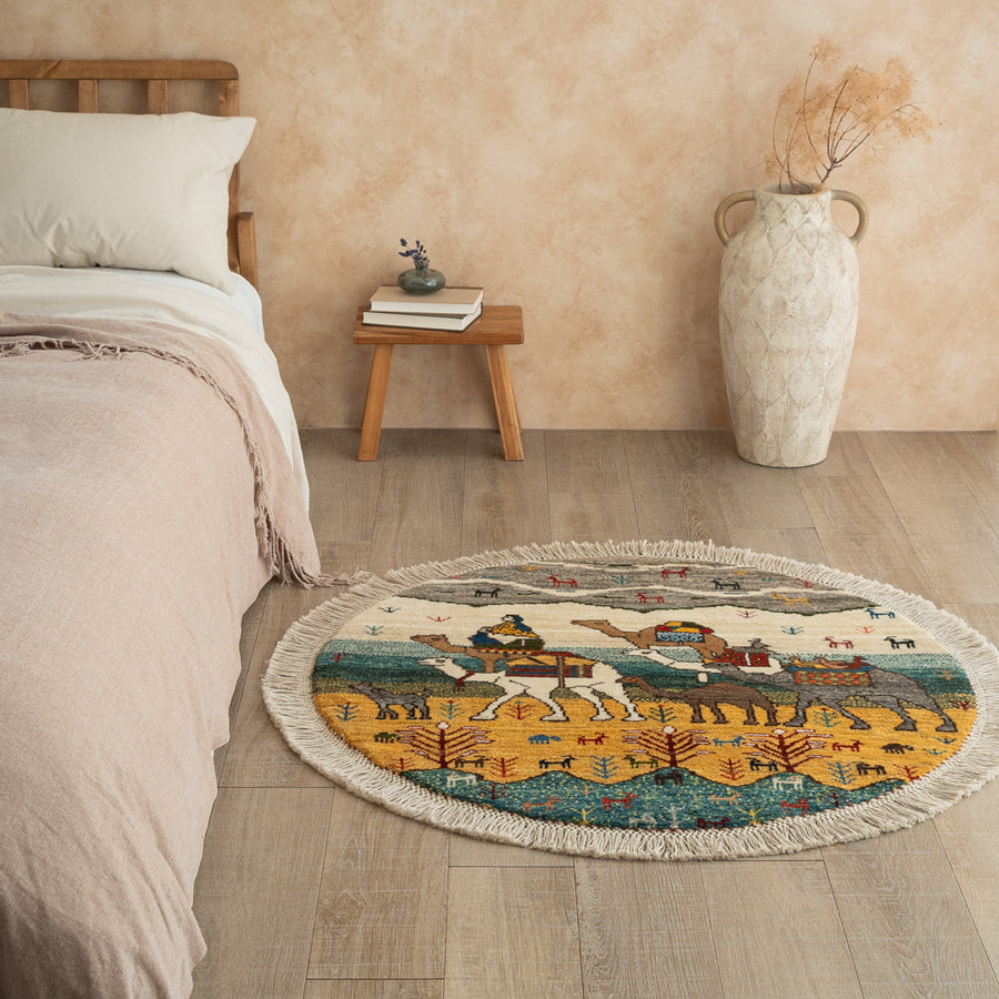 ギャッベ 丸形 直径約100cm – Persiadirect