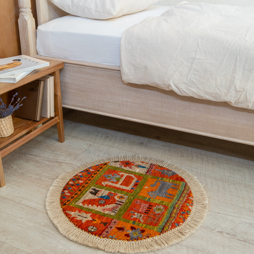 ギャッベ ペルシャ手織り絨毯 丸型 直径55cm – Persiadirect