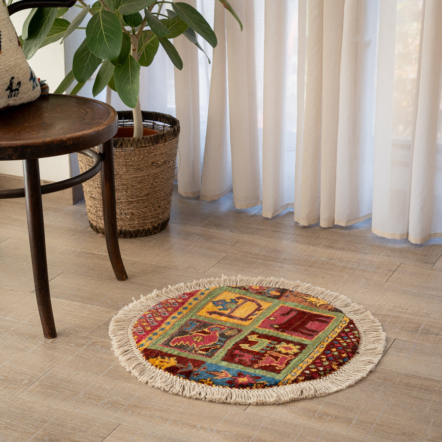 ギャッベ 丸形 直径約60cm – Persiadirect