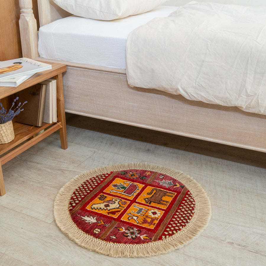 ギャッベ 丸形 直径約60cm – Persiadirect