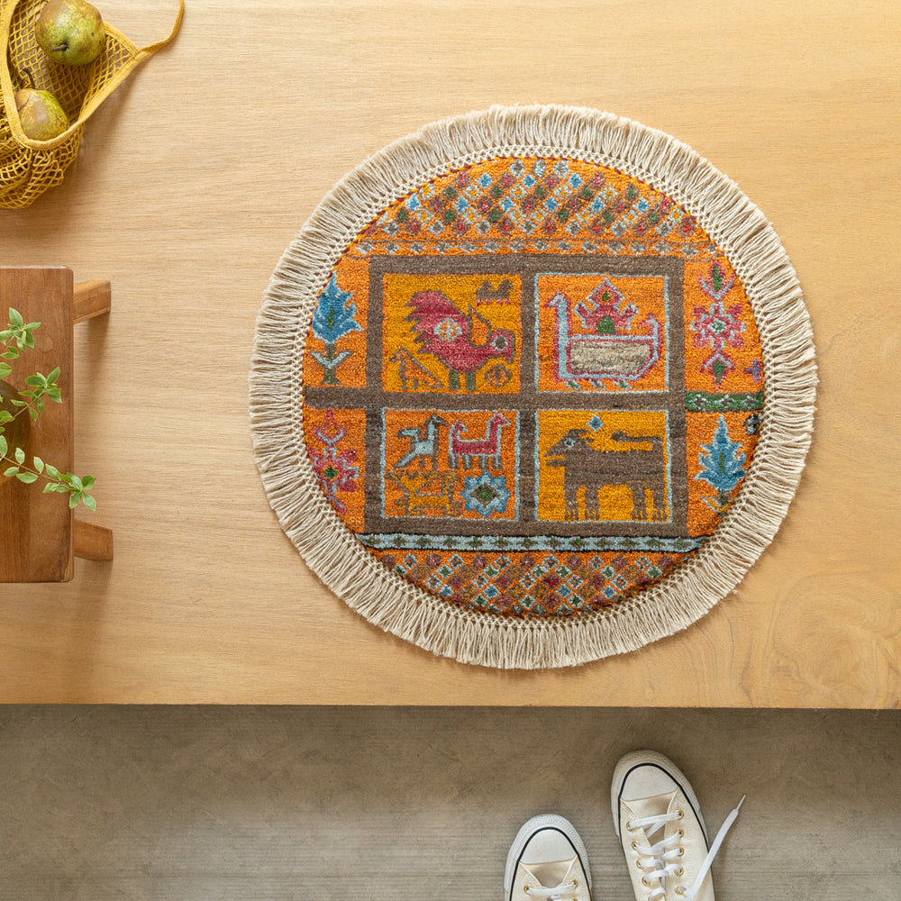 ギャッベ 丸形 直径約60cm – Persiadirect