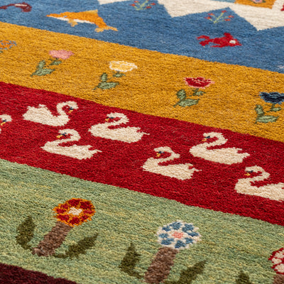 ギャッベ　ペルシャ手織り絨毯　ラグ　156×200cm