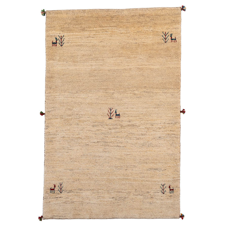 ギャッベ　ペルシャ手織り絨毯　ラグ　108×166cm
