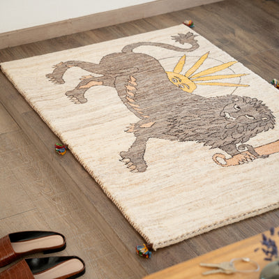 ギャッベ　ペルシャ手織り絨毯　ラグ　80×120cm