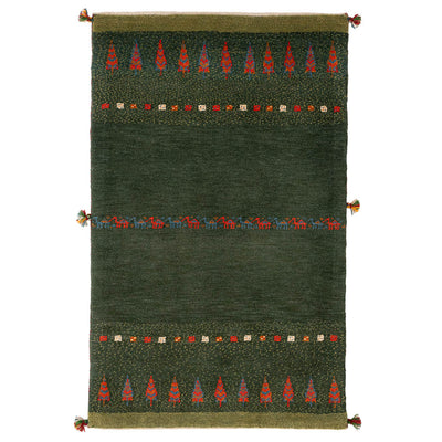 ギャッベ　ペルシャ手織り絨毯　ラグ　82×132cm