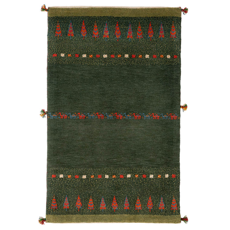 ギャッベ　ペルシャ手織り絨毯　ラグ　82×132cm