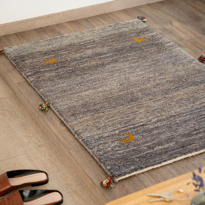 ギャッベ　ペルシャ手織り絨毯　ラグ　80×116cm