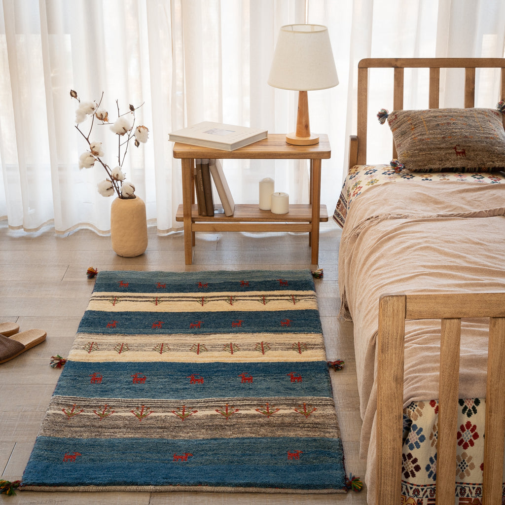 ギャッベ ペルシャ手織り絨毯 ラグ 75×133cm – Persiadirect