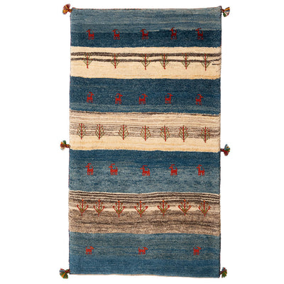 ギャッベ　ペルシャ手織り絨毯　ラグ　75×133cm