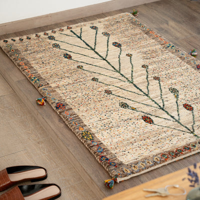 ギャッベ　ペルシャ手織り絨毯　ラグ　80×125cm