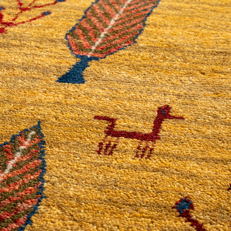 ギャッベ　ペルシャ手織り絨毯　ラグ　81×122cm