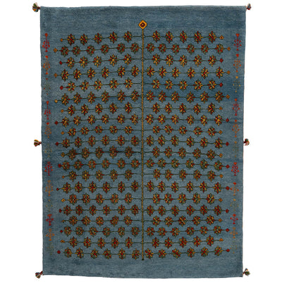 ギャッベ　ペルシャ手織り絨毯　ラグ　152×195cm