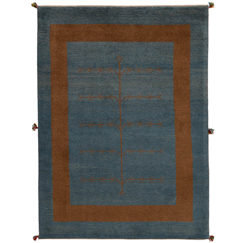 ギャッベ　ペルシャ手織り絨毯　ラグ　151×205cm