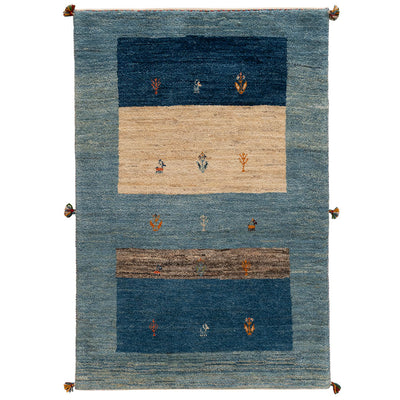 ギャッベ　ペルシャ手織り絨毯　ラグ　100×150cm