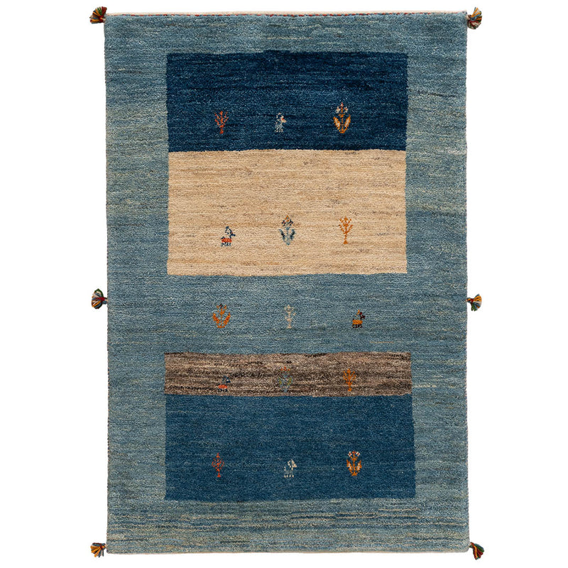 ギャッベ　ペルシャ手織り絨毯　ラグ　100×150cm