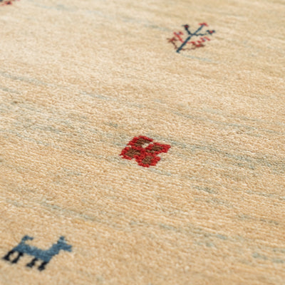ギャッベ　ペルシャ手織り絨毯　玄関マット　65×98cm