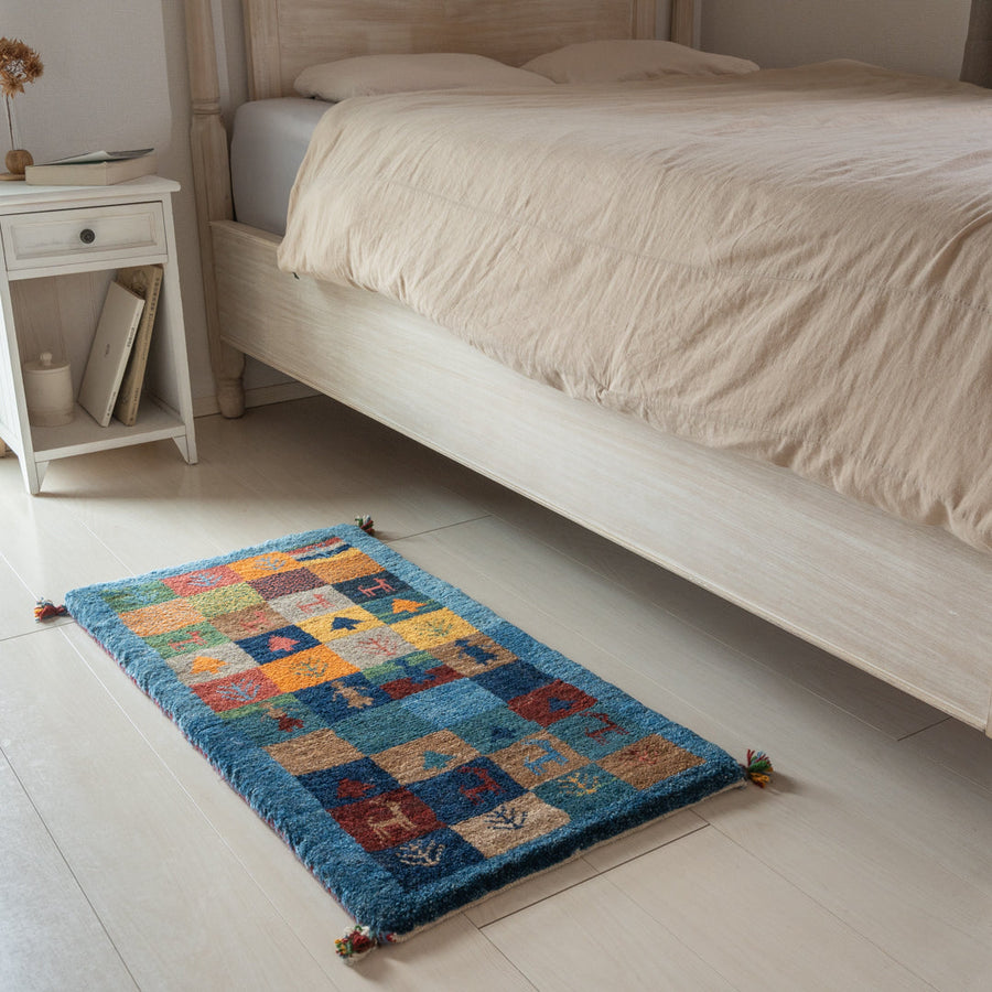 120x41cm ペルシャギャッベ ランナー (ギャベ) ペルシャ絨毯 ギャッベ ペルシャギャッベ( ギャベ )ラグ ベッドサイド 廊下 ランナー No