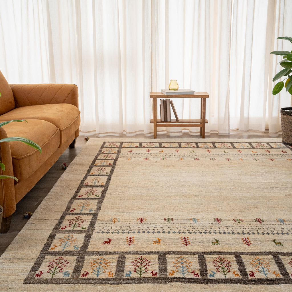 手織りペルシャ絨毯　新品　ギャッベ　210×141cm ラグ、カーペット　ギャべ 手織りペルシャ絨毯新品ギャッベ210×141cm ラグ、カーペットギャべ