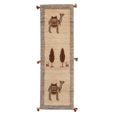 ギャッベ　ペルシャ手織り絨毯　ランナー（細長い）　39×121cm
