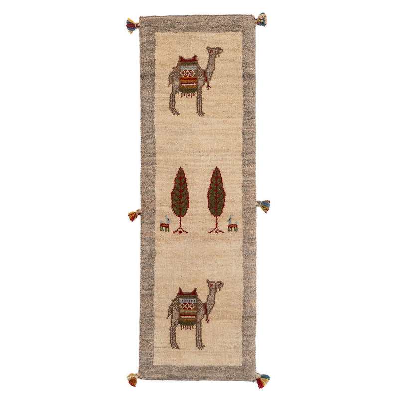 ギャッベ　ペルシャ手織り絨毯　ランナー（細長い）　39×121cm