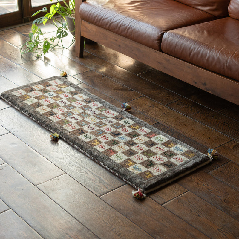 ギャッベ　ペルシャ手織り絨毯　ランナー（細長い）　39×117cm
