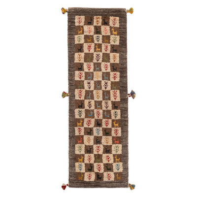 ギャッベ　ペルシャ手織り絨毯　ランナー（細長い）　39×117cm
