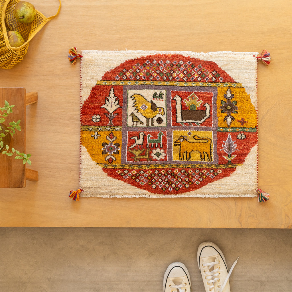 ギャッベ ペルシャ手織り絨毯 玄関マット 49×62cm – Persiadirect