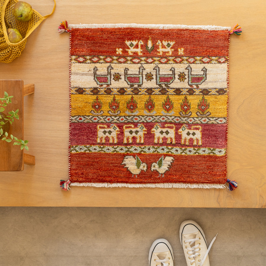 ペルシャ手織りギャッベ 約60×60cm – Persiadirect