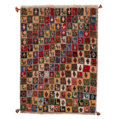 ギャッベ　ペルシャ手織り絨毯　玄関マット　68×92cm
