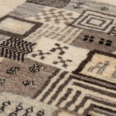 ギャッベ　ペルシャ手織り絨毯　玄関マット　62×90cm