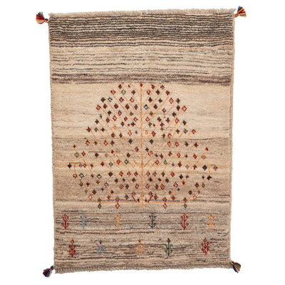 ギャッベ　ペルシャ手織り絨毯　玄関マット　65×88cm