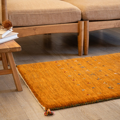 ギャッベ　ペルシャ手織り絨毯　玄関マット　63×82cm