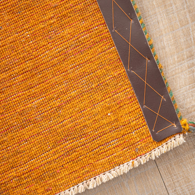 ギャッベ　ペルシャ手織り絨毯　玄関マット　63×82cm