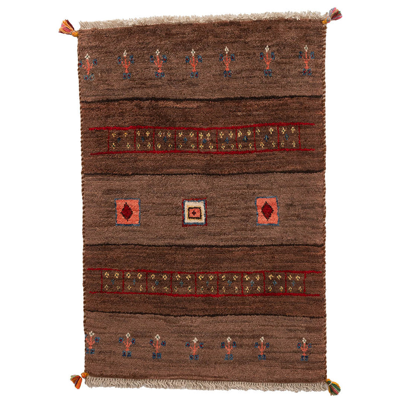 ギャッベ　ペルシャ手織り絨毯　玄関マット　60×88cm