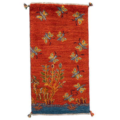 ギャッベ　ペルシャ手織り絨毯　玄関マット　51×95cm