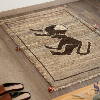 ギャッベ　ペルシャ手織り絨毯　ラグ　80×123cm