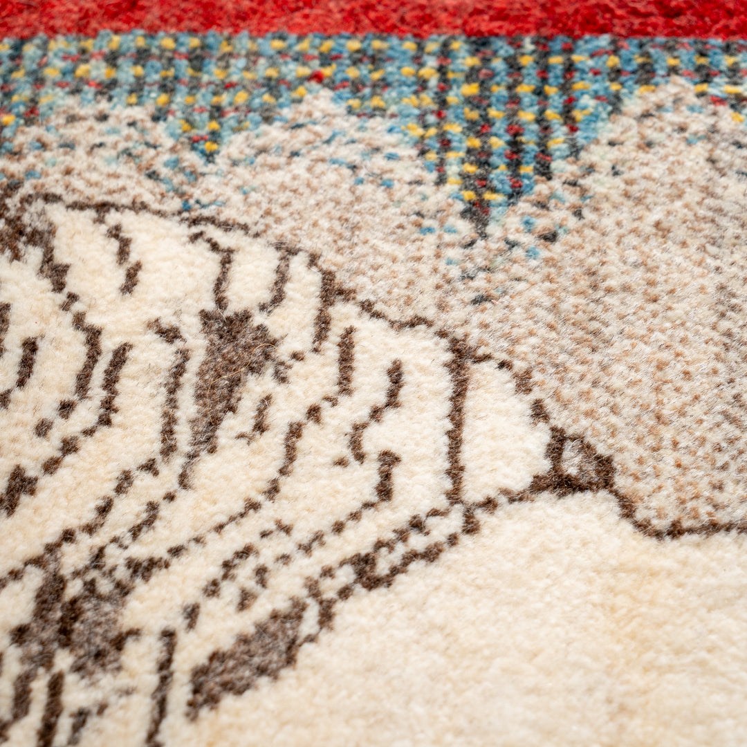 ヴィンテージギャッベ ペルシャ手織り絨毯 玄関マット 63×95cm