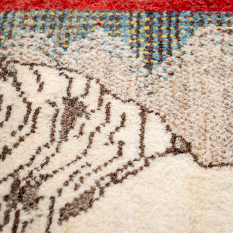 ヴィンテージギャッベ ペルシャ手織り絨毯 玄関マット 63×95cm