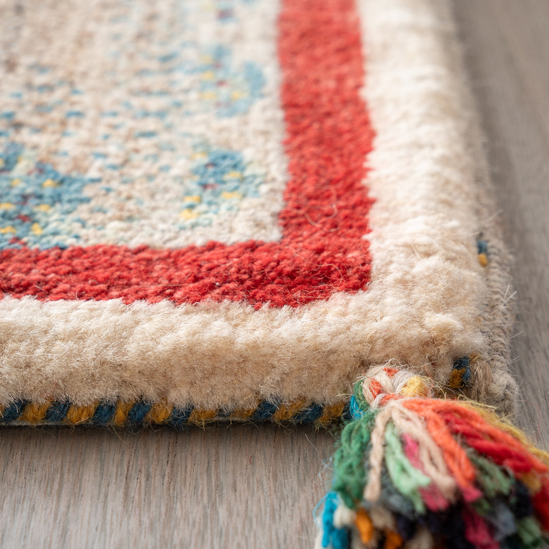 ヴィンテージギャッベ ペルシャ手織り絨毯 玄関マット 63×95cm