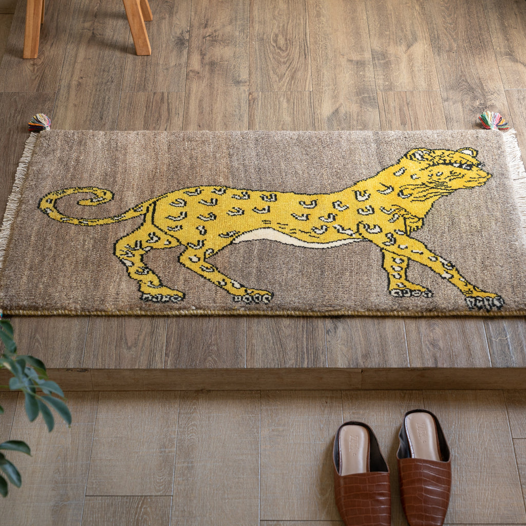 ヴィンテージギャッベ ペルシャ手織り絨毯 玄関マット 60×105cm