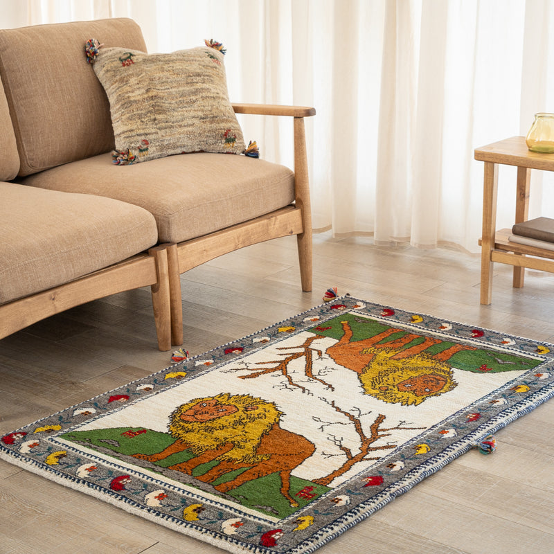 ペルシャ ヴィンテージギャッベ 絨毯 ヴィンテージギャッベ ペルシャ手織り絨毯 ラグ 79×128cm – Persiadirect