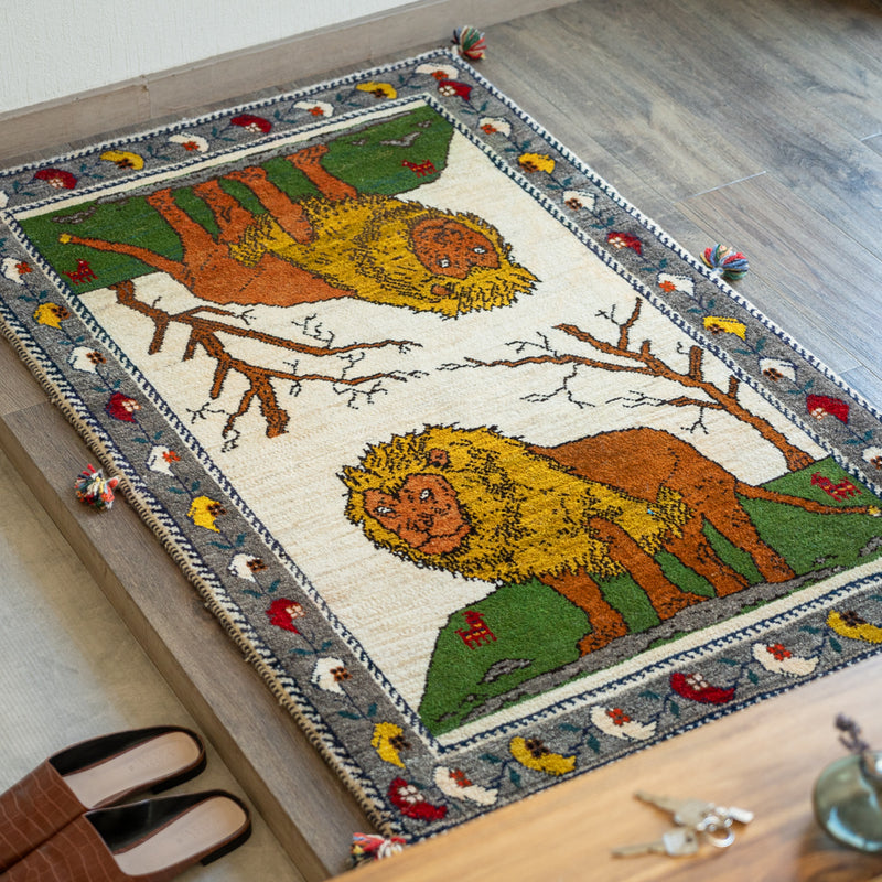 ペルシャ ヴィンテージギャッベ 絨毯 ヴィンテージギャッベ ペルシャ手織り絨毯 ラグ 79×128cm – Persiadirect